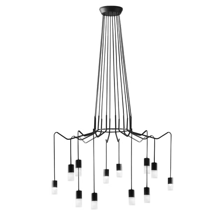 Lampadario a sospensione acrilico e metallo nero 150X86,5CM