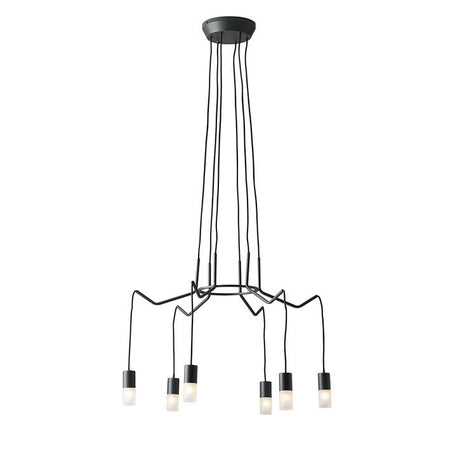 Lampadario a sospensione acrilico e metallo nero 120X66CM