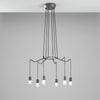 Lampadario a sospensione acrilico e metallo nero 120X66CM