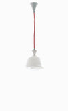 Lampadario a sospensione vetro opaco e cavo Rosso 120X20X21,2 cm.