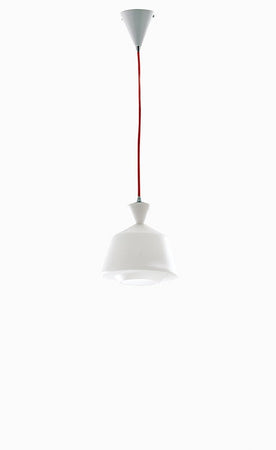 Lampadario a sospensione vetro opaco e cavo Rosso 120X20X21,2 cm.