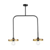 Lampadario a sospensione in metallo Nero/Oro 91,3X85X25CM