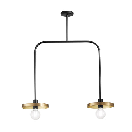 Lampadario a sospensione in metallo Nero/Oro 91,3X85X25CM