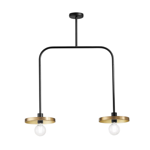 Lampadario a sospensione in metallo Nero/Oro 91,3X85X25CM