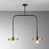 Lampadario a sospensione in metallo Nero/Oro 91,3X85X25CM