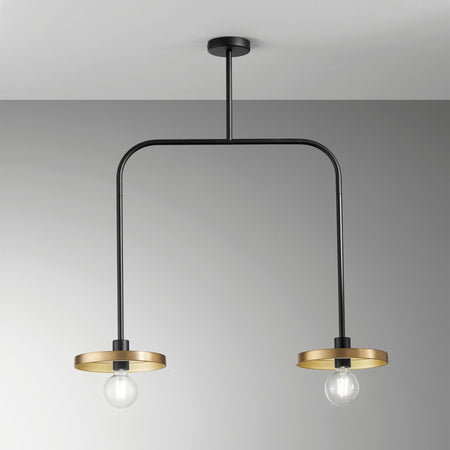 Lampadario a sospensione in metallo Nero/Oro 91,3X85X25CM