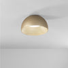 Plafoniera design contemporaneo in metallo alla forma sferica Effetto Legno Oro 23x35 cm