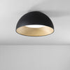 Plafoniera design contemporaneo in metallo alla forma sferica Effetto Legno Nero 29x50 cm