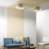 Plafoniera design contemporaneo in metallo alla forma sferica Effetto Legno Oro 29x50 cm