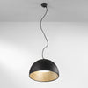 Lampadario design contemporaneo metallo a forma sferica Effetto Legno Nero 181x35cm