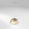 Lampadario design contemporaneo metallo a forma sferica Effetto Legno Oro 181x35cm