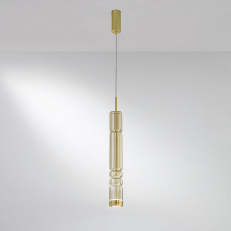 Lampadario Tubolare in Vetro Led 3000K Ambra