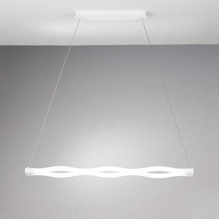 Lampadario a sospensione Struttura in metallo con diffusore in acrilico Led 40W 150X102X15CM