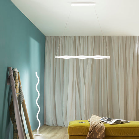Lampadario a sospensione Struttura in metallo con diffusore in acrilico Led 40W 150X102X15CM