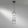 Lampadario Led in metallo con diffusori in vetro fume