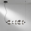 Lampadario Led in metallo con diffusori in vetro fume