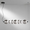 Lampadario Led in metallo con diffusori in vetro fume