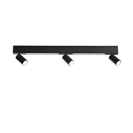 Applique struttura in metallo uno o più punti luce cct Nero GU10 + Led 90X3X7 cm