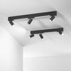 Applique struttura in metallo uno o più punti luce cct Nero GU10 + Led 90X3X7 cm