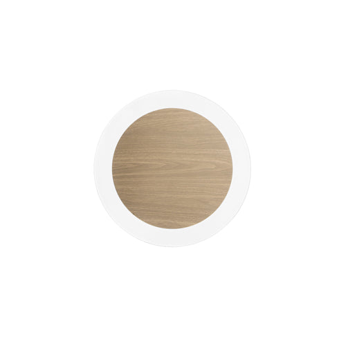 Plafoniera Rotonda Nero, struttura in metallo e diffusore in acrilico Bianco/Effetto Legno cct 40X4,2 CM
