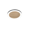 Plafoniera Rotonda Nero, struttura in metallo e diffusore in acrilico Bianco/Effetto Legno cct 40X4,2 CM