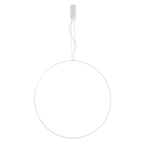 Lampadario a sospensione struttura in metallo diffusore in silicone Bianco 120X270X8 cm