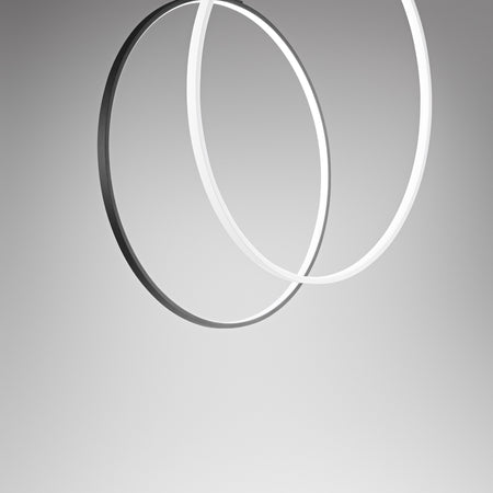 Lampadario a sospensione struttura in metallo diffusore in silicone Bianco 120X270X8 cm