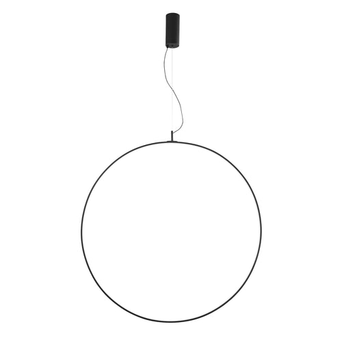 Lampadario a sospensione struttura in metallo diffusore in silicone Nero 120X270X8 cm
