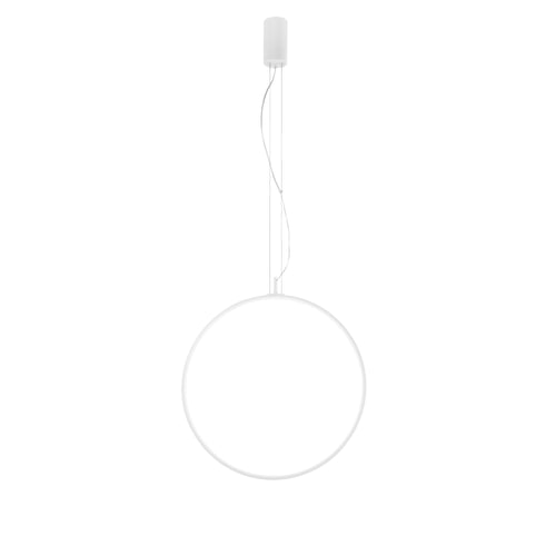 Lampadario a sospensione struttura in metallo diffusore in silicone Bianco 60X210X8 cm