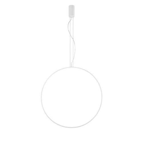 Lampadario a sospensione struttura in metallo diffusore in silicone Bianco 80X230X8 cm