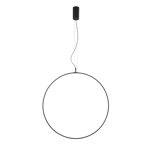 Lampadario a sospensione struttura in metallo diffusore in silicone Nero 80X230X8 cm