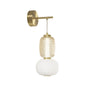 Applique Oro 2 vetri trasparente con diffusore opale Led Integrato 55X32X14CM