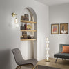 Applique Oro 2 vetri trasparente con diffusore opale Led Integrato 55X32X14CM
