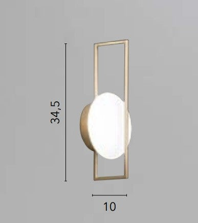 Applique Led in metallo e acrilico 12W cct 34,5X10Cm