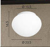 Plafoniera da bagno bianca in metallo e vetro IP44 23,5X16,5X15,5 cm