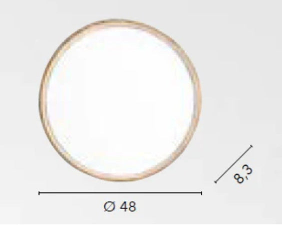 Plafoniera Led in metallo Effetto Legno 22W con interruttore cct 48X8,3cm