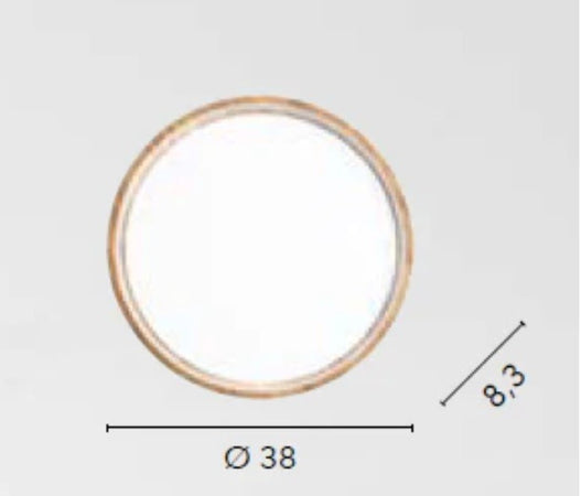 Plafoniera Led in metallo Effetto Legno 22W con interruttore cct 38X8,3CM