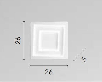 Applique Led Bianco con interruttore cct 26X26X5CM