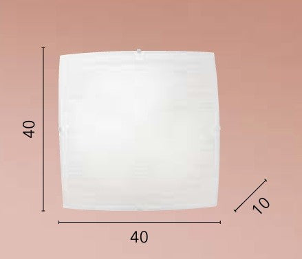 Plafoniera in vetro Bianco Bianca 3Xe27 40X40X10Cm