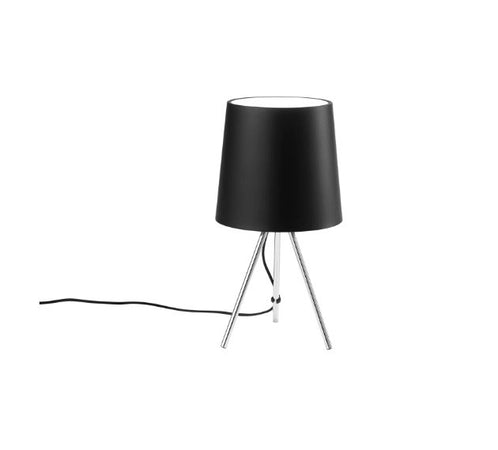 Lampada da tavolo in metallo con paralume in alluminio Nero 25X43,5cm