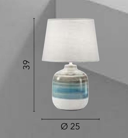 Lampada da tavolo grigio- azzurro 1XE27 25X25X39CM