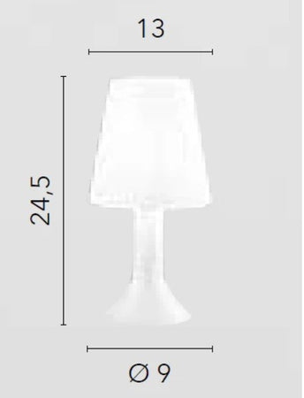 Lampada da tavolo con lumetto e diffusore in PC FANGO 24,5X13X9 cm