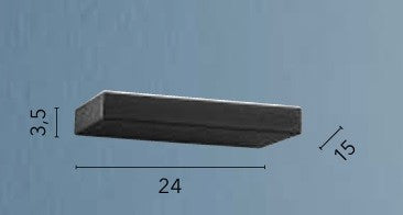 Applique Led in metallo con potenza selezionabile cct Nero 24x15x3,5cm
