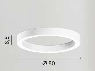 Plafoniera struttura circolare e diffusore in acrilico Bianco 80X8,5 CM