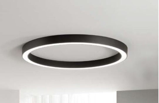Plafoniera struttura circolare e diffusore in acrilico Nero 60X8,5 CM