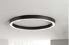 Plafoniera struttura circolare e diffusore in acrilico Nero 120X8,5 CM