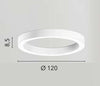 Plafoniera struttura circolare e diffusore in acrilico Bianco 120X8,5 CM