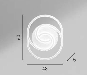 Plafoniera Ovale, struttura in metallo e diffusore in silicone Bianco 60X48X6 CM