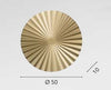 Applique , struttura in metallo e superficie plissettata Oro 50X10 CM