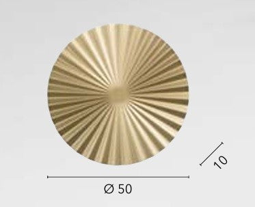 Applique , struttura in metallo e superficie plissettata Oro 50X10 CM